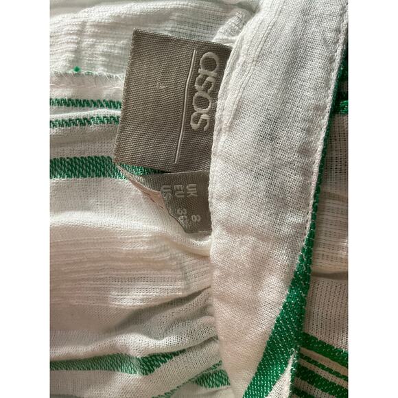 ASOS Women's White Striped Wrap Dress Size 4 - Picture 3 of 4